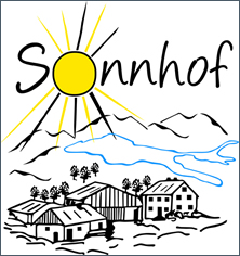 Schriftzug Sonhof mit Sonne